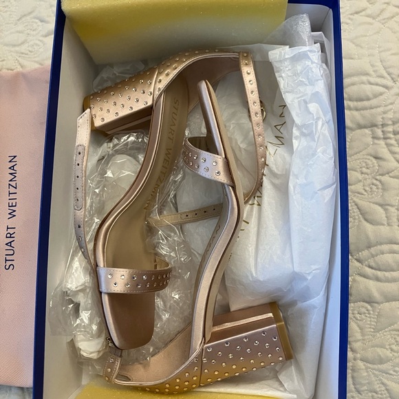 EUC Stuart Weitzman Nudistcurve 75 Block Shine Sandal size 5.5 - Picture 4 of 7